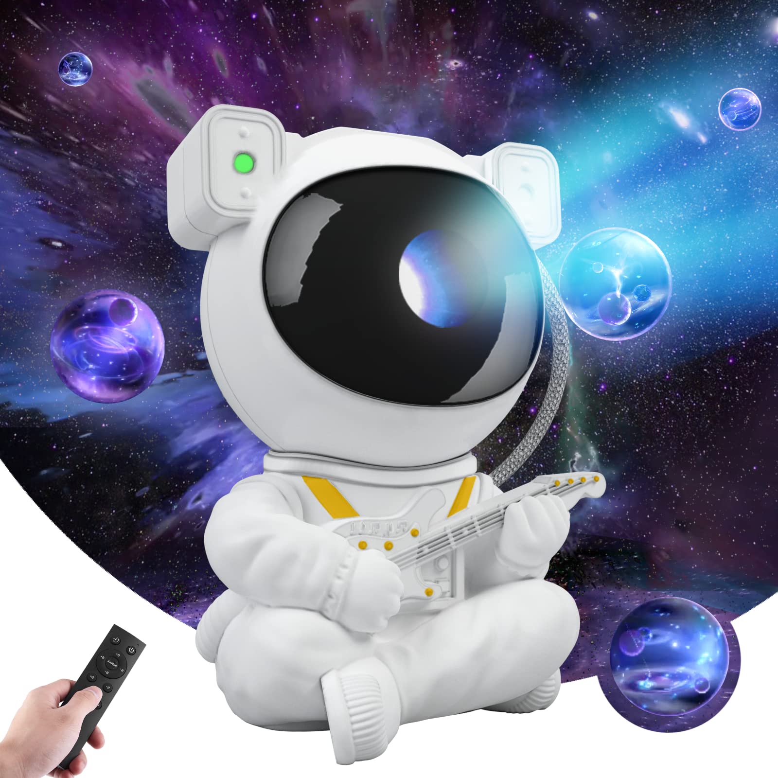 Spaceman light projector: Dazzling cosmic visuals, vibrant stars/nebulas. Unique 360° views—ignite kids’ wonder. USB-powered, easy to use. A universe in their room!